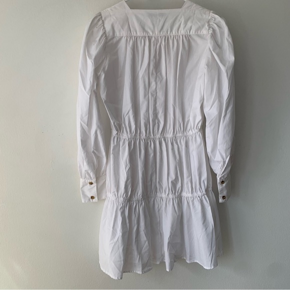 Ciao Lucia Alessandra Cotton Poplin Long Sleeve A Line Mini Dress White - Picture 8 of 11